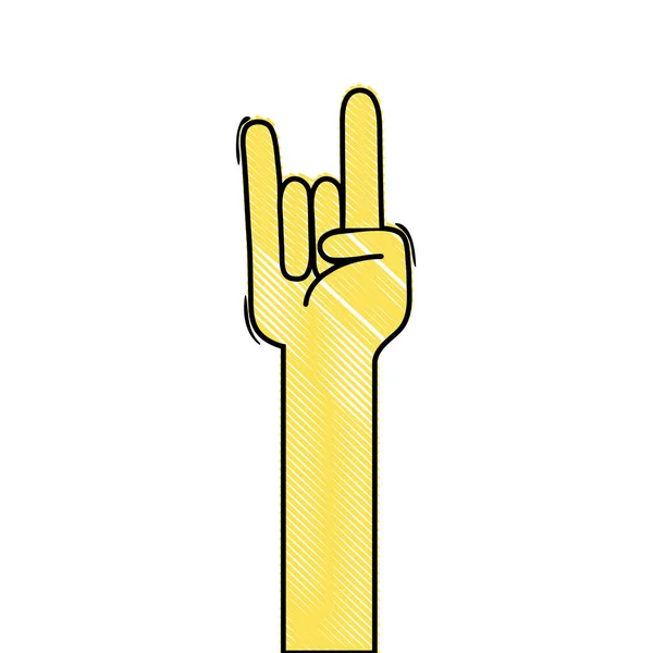 Geraspte Hand Omhoog Met Rock Gebaar Symbool Vectorillustratie — Stockvector