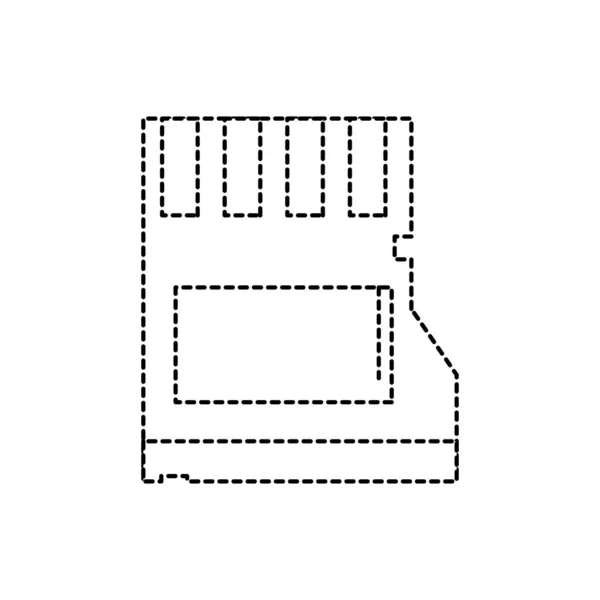 Illustration Vectorielle Technologie Données Mémoire Micro Forme Pointillée — Image vectorielle