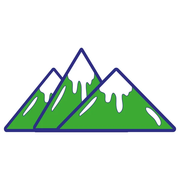 Πλήρες Χρώμα Φυσικό Βουνά Χιόνι Στην Απεικόνιση Διανυσματική Σχεδίαση Συμβουλή — Διανυσματικό Αρχείο