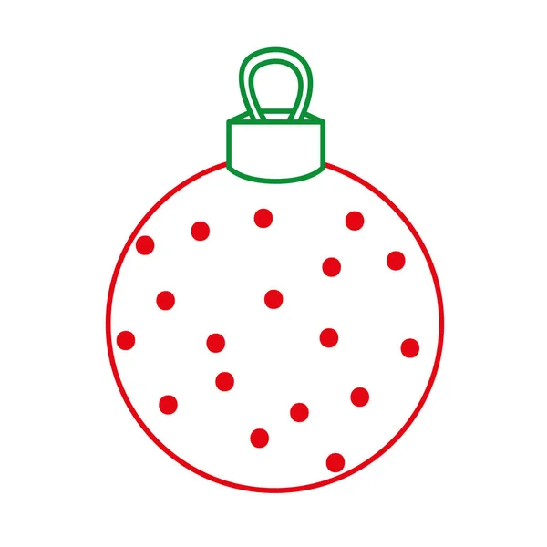 Línea Color Círculo Bola Decoración Ilustración Vectorial Diseño Navidad — Vector de stock