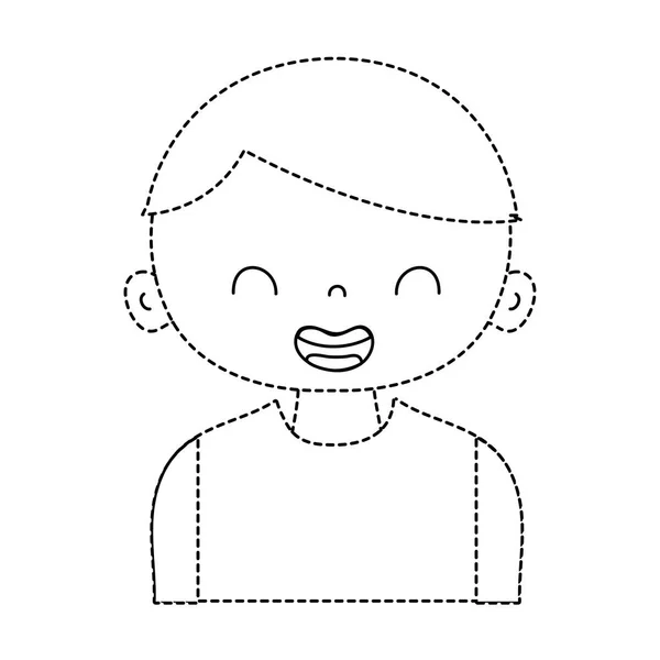 Διάστικτο Σχήμα Χαμόγελο Αγόρι Shirt Και Χτένισμα Εικονογράφηση Διάνυσμα — Διανυσματικό Αρχείο