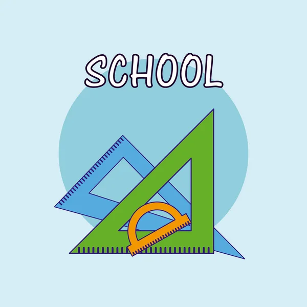 School Leveringen Gebruiksvoorwerpen Vector Illustratie Grafisch Ontwerp — Stockvector