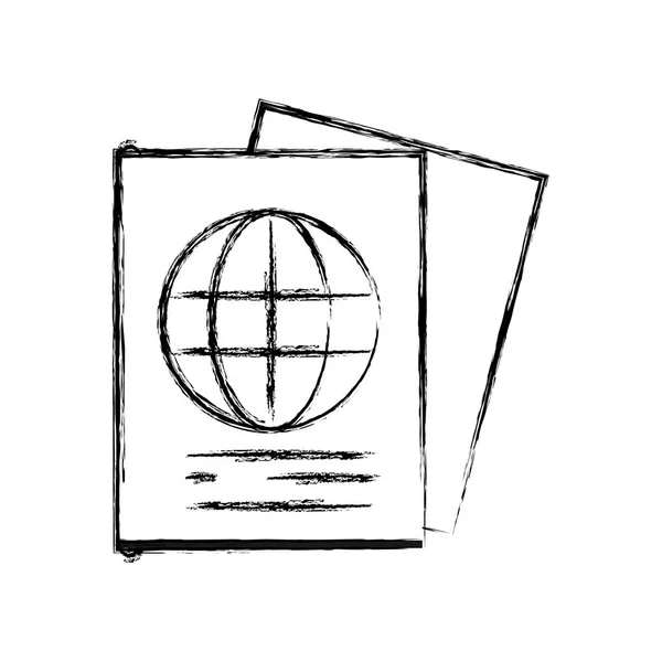 Figura Documento Pasaporte Ilustración Vector Viaje Internacional — Archivo Imágenes Vectoriales