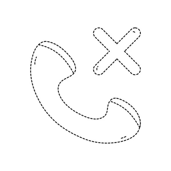 Gepunktete Form Telefon Verloren Rufzeichen Telefon Symbol Vektor Illustration — Stockvektor