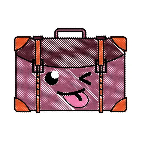 Ralado Engraçado Viagem Mochila Kawaii Cartoon Vetor Ilustração — Vetor de Stock