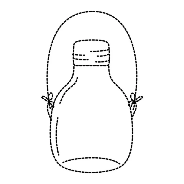 Prickade Formen Mellersta Mason Jar Med Tråd Handtag Vektorillustration — Stock vektor