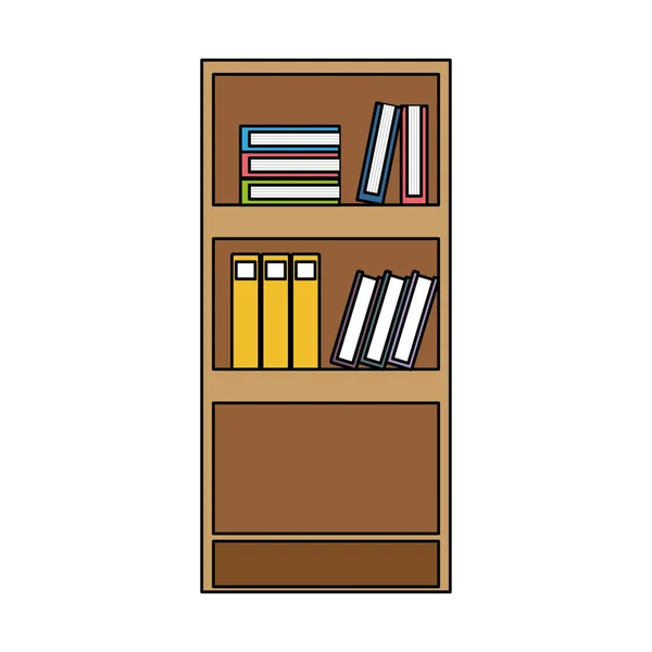 Colorida Librería Educación Con Libros Documentos Carpetas Ilustración Vectorial — Vector de stock