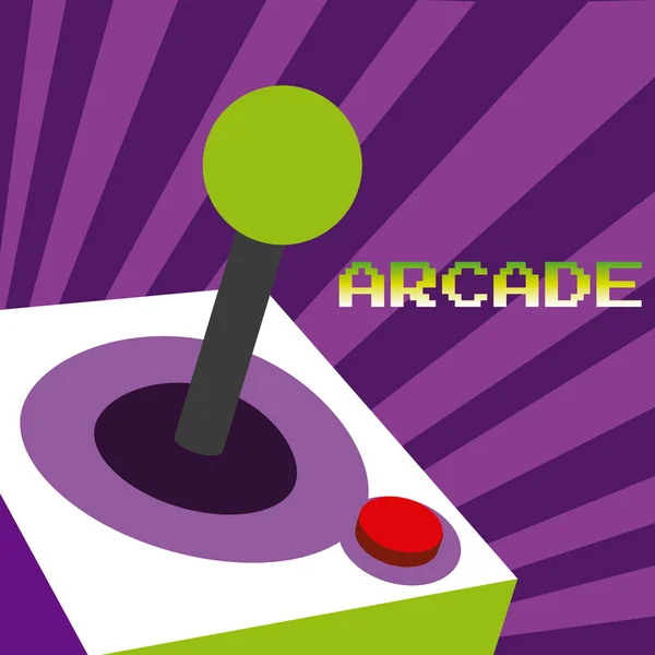 Arcade Vintage Gamepad Vecteur Illustration Concept Graphique — Image vectorielle