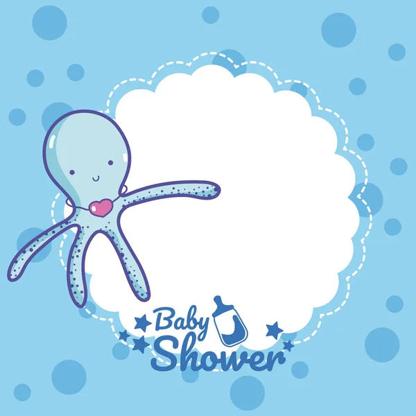 Baby Shower Invitation Card Boys Vector Illustration Graphic Design — Stock Vector