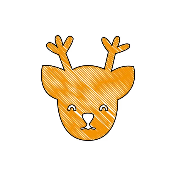 Grated Reindeer Head Decoration Christmas Design Vector Illustration — Stock Vector