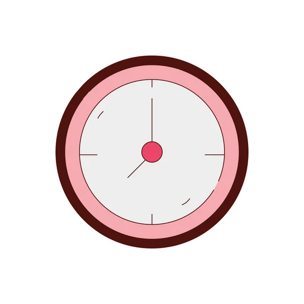 Linie Farbe Wand Kreis Uhr Objekt Design Vektor Illustration — Stockvektor