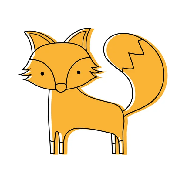 Renk Sevimli Fox Vahşi Hayvan Orman Vektör Şekil — Stok Vektör