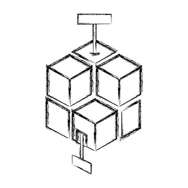 キューブの幾何学的 抽象的なテーマの分離デザイン ベクトル図の形状 — ストックベクタ