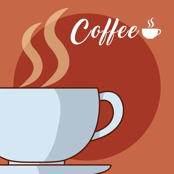 Warme Koffie Kopje Vector Illustratie Grafisch Ontwerp — Stockvector