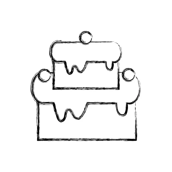 Figura Deliziosa Torta Dolce Dolce Cibo Vettore Illustrazione — Vettoriale Stock