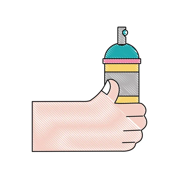 Mão Ralada Com Aerossol Spray Pintura Arte Vetor Ilustração —  Vetores de Stock