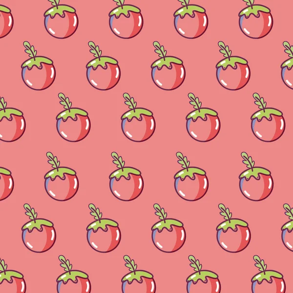 Tomaten Gemüse Muster Hintergrund Vektor Illustration Grafik Design — Stockvektor