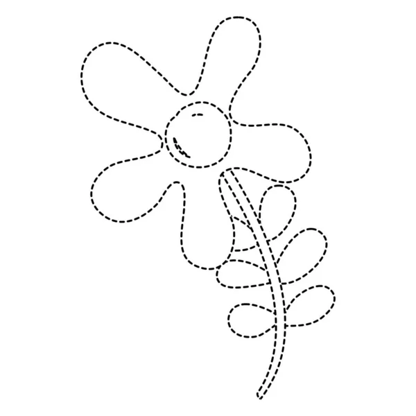 Noktalı Şekli Güzel Yaprakları Yaprakları Tasarım Vektör Çizim Çiçek — Stok Vektör