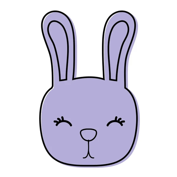 Colore Carino Testa Coniglio Animale Selvatico Vettore Illustrazione — Vettoriale Stock