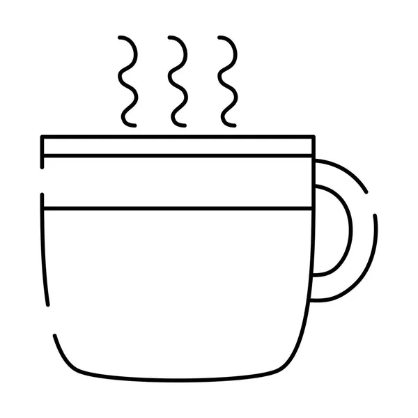 Lijn Heet Koffiekopje Drank Drinken Vectorillustratie — Stockvector