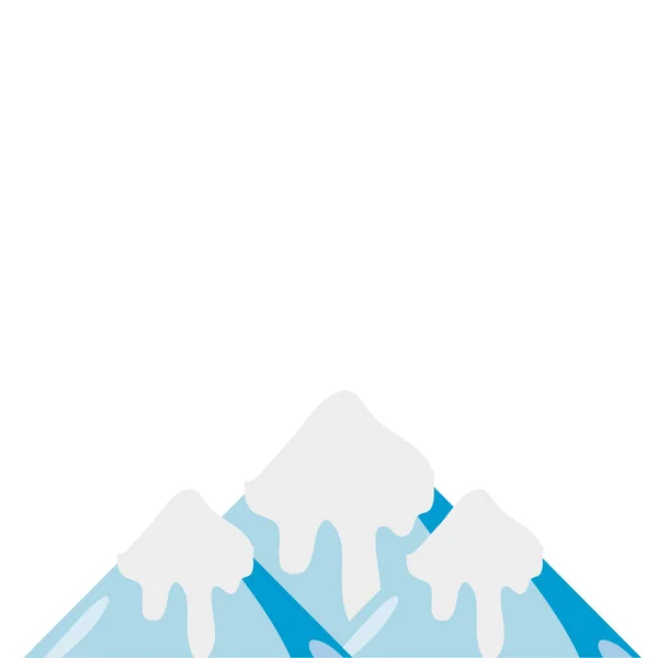 Ζωηρόχρωμο Φυσικό Χιονισμένο Βουνό Και Κρύο Εικονογράφηση Διάνυσμα — Διανυσματικό Αρχείο