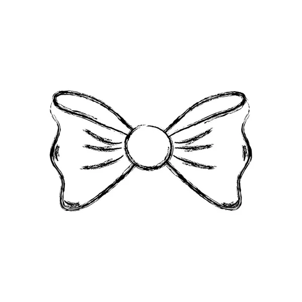 Bowtie Ribbon Cloth Fashion Theme Isolated Design Vector Illustration — Stock Vector