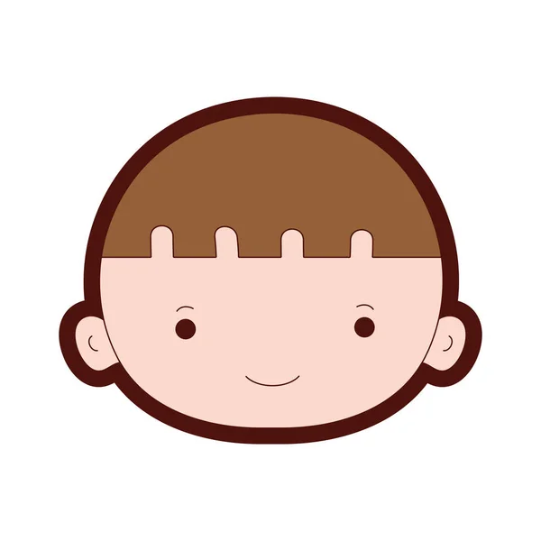 Line Color Avatar Boy Head Hair Vector Illustration — Stock Vector