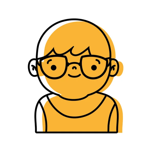 Menino Avatar Com Shirt Desenho Penteado Ilustração Vetorial — Vetor de Stock