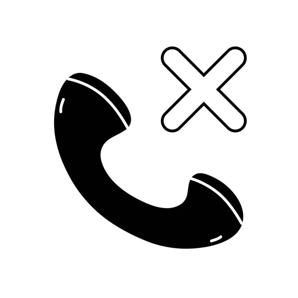 Contour Telefon Förlorade Anropssignal Telefon Ikon Vektorillustration — Stock vektor