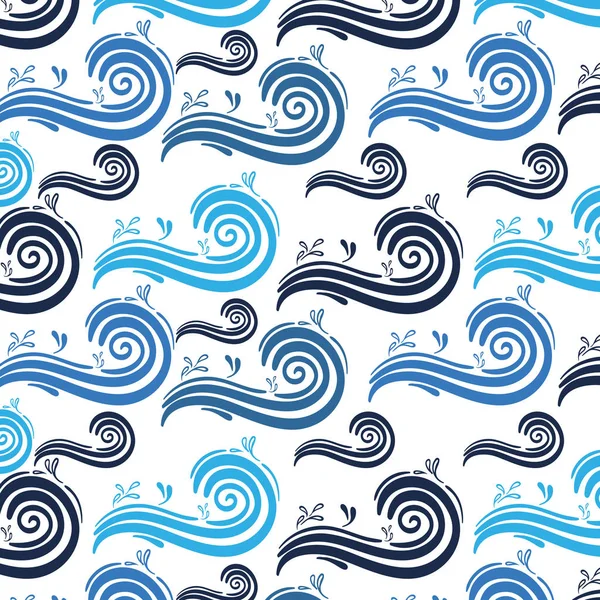 Blauwe Spiraal Golf Vorm Patroon Achtergrond Vectorillustratie — Stockvector