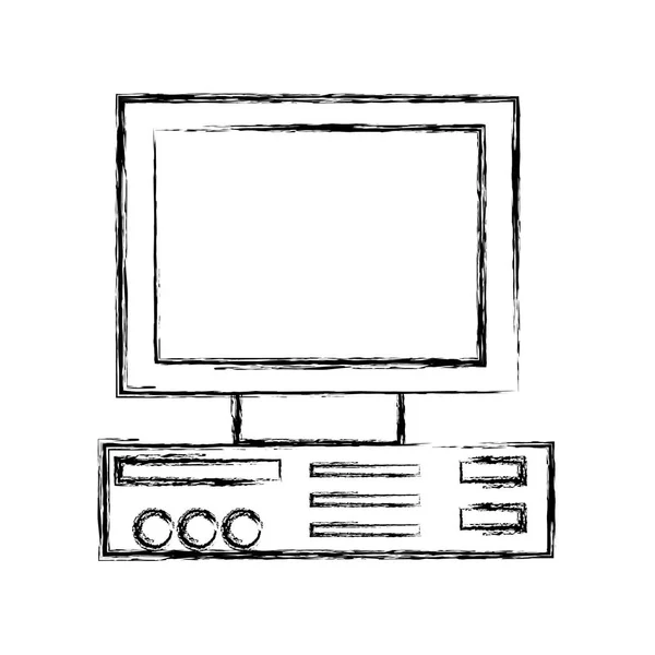 Figur Computer Technologie Elektronik Objekt Design Vektor Illustration — Stockvektor