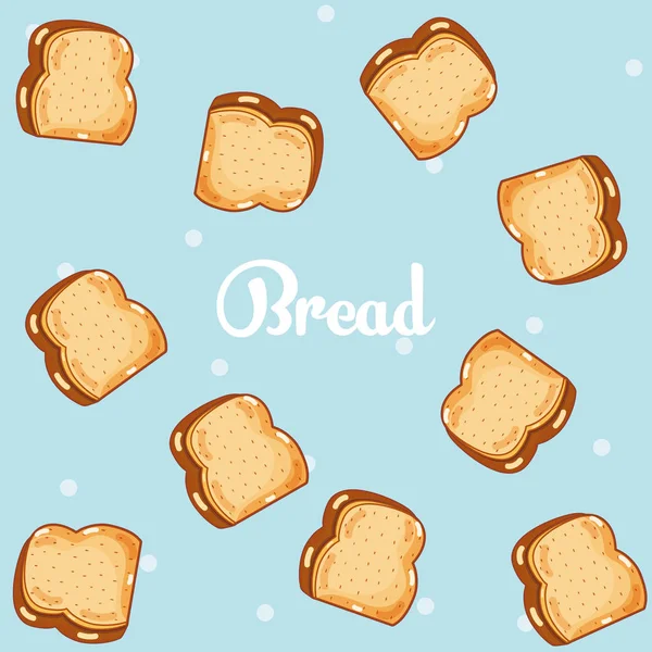 Brot Muster Cartoons Hintergrund Vektor Illustration Grafik Design — Stockvektor