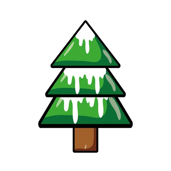 Natural Pine Tree Snow Design Vector Illustration — Stock Vector