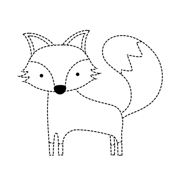 Noktalı Şekil Şirin Fox Vahşi Hayvan Orman Vektör Şekil — Stok Vektör
