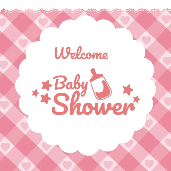 Baby Shower Meghívó Lányok Vektoros Illusztráció Grafikai Tervezés — Stock Vector