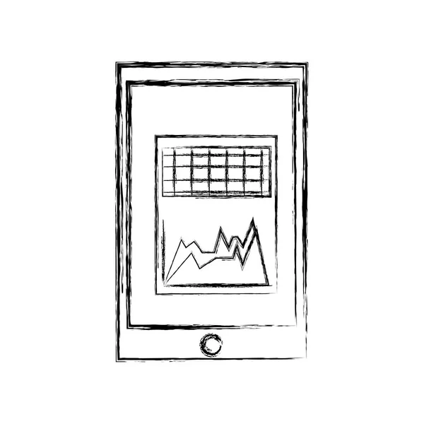 Smartphone Van Apparaat Gadget Technologie Elektronische Geïsoleerde Themaontwerp Vectorillustratie — Stockvector