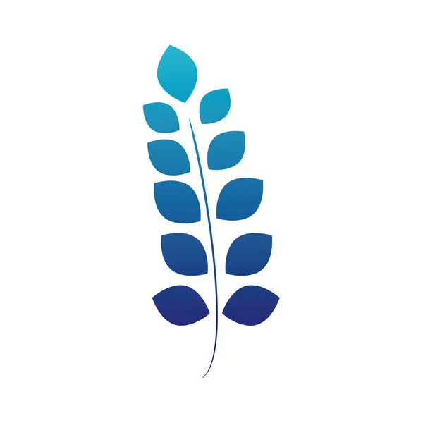 Mavi Siluet Egzotik Dalları Yaprakları Bitki Tasarlamak Vektör — Stok Vektör