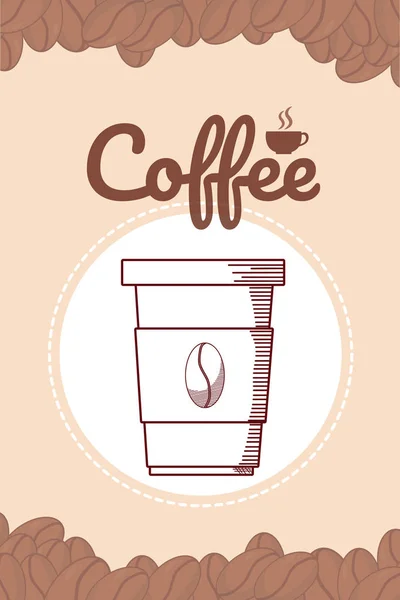 Hand Zeichnung Kaffeekarte Vektor Illustration Grafik Design — Stockvektor