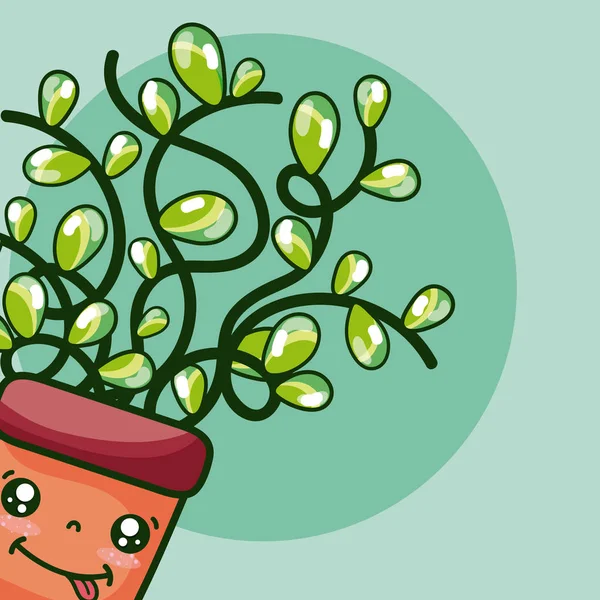 Симпатичное Домашнее Растение Карикатурный Векторный Графический Дизайн — стоковый вектор