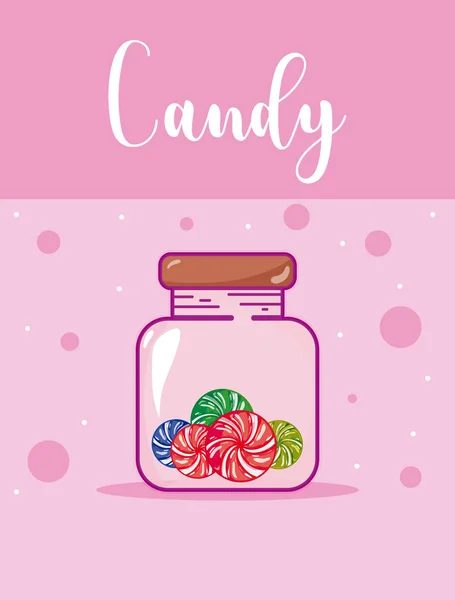 Bonbons Glasflasche Cartoon Vektor Illustration Grafik Design — Stockvektor