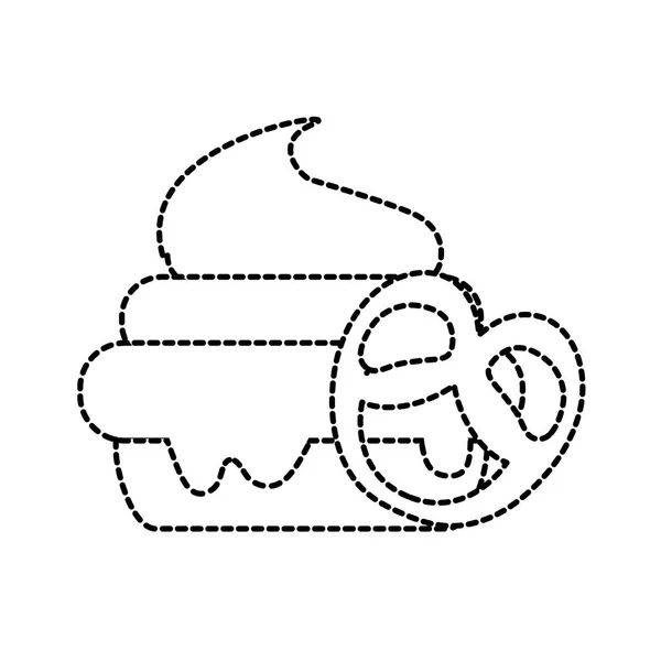 Торт Плямистої Форми Десерт Кренделем Солодкої Їжі Векторні Ілюстрації — стоковий вектор