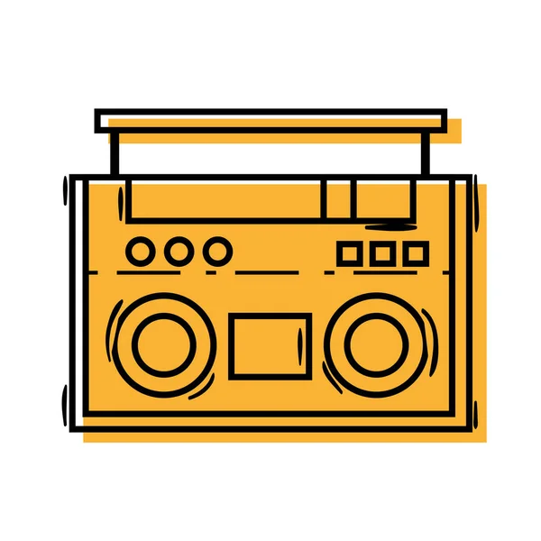 Cor Tecnologia Objeto Rádio Para Ouvir Música Ilustração Vetor —  Vetores de Stock