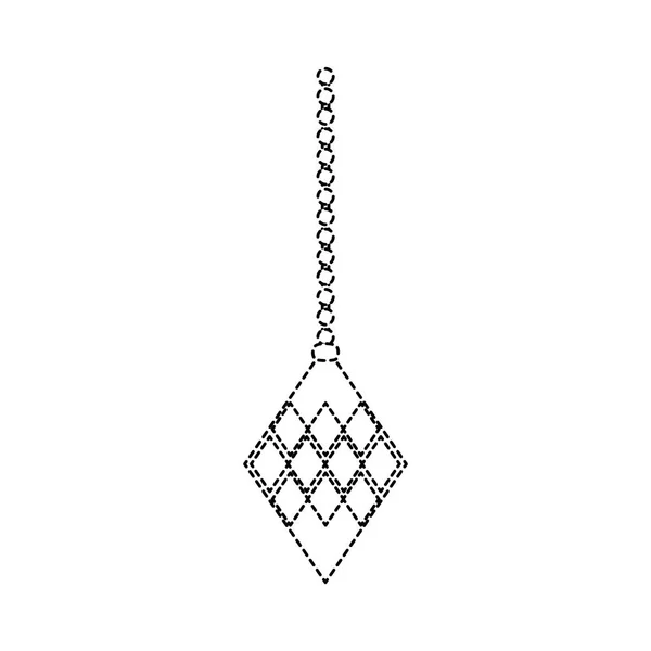 Forma Pontilhada Diamante Pendurado Para Feliz Natal Decoração Vetor Ilustração — Vetor de Stock
