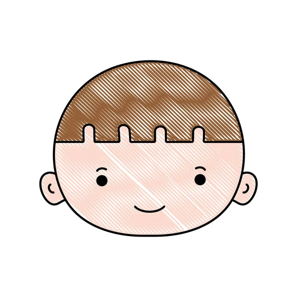 Tête Garçon Avatar Râpé Avec Illustration Vectorielle Cheveux — Image vectorielle