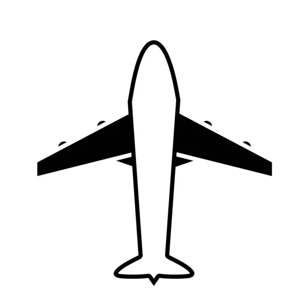 Contorno Avión Viaje Transporte Cielo Vuelo Vector Ilustración — Vector de stock