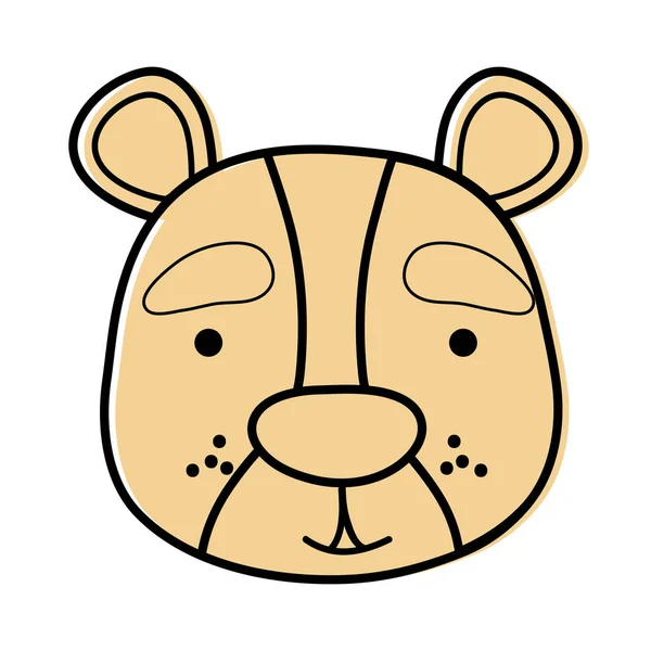 Colore Sorriso Orso Testa Selvaggio Animale Vettore Illustrazione — Vettoriale Stock