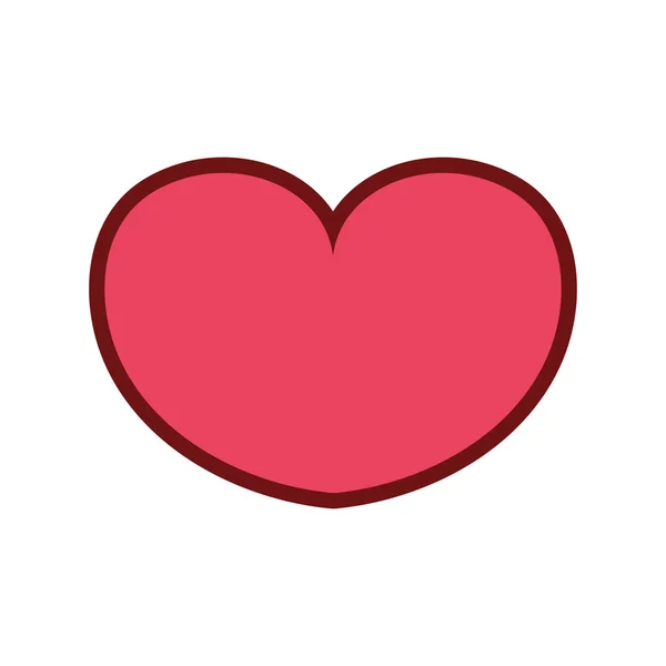 Line Color Passion Heart Sign Love Design Vector Illustration — Stock Vector
