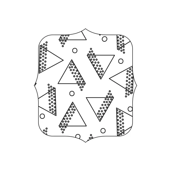 Linienquadrat Mit Geometrischen Figuren Hintergrund Vektor Illustration — Stockvektor