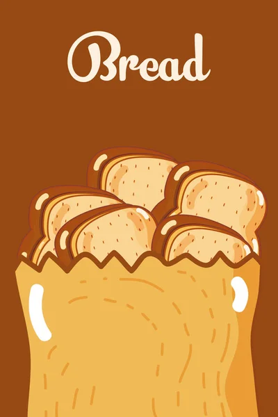 Výborný Chléb Papírové Tašky Vektorové Ilustrace Grafický Design — Stockový vektor