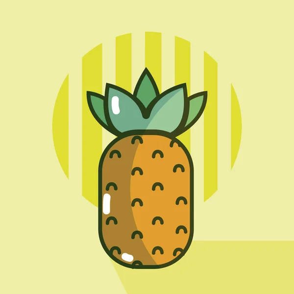 Ananas Köstliche Lebensmittel Cartoon Konzept Vektor Illustration Grafik Design — Stockvektor